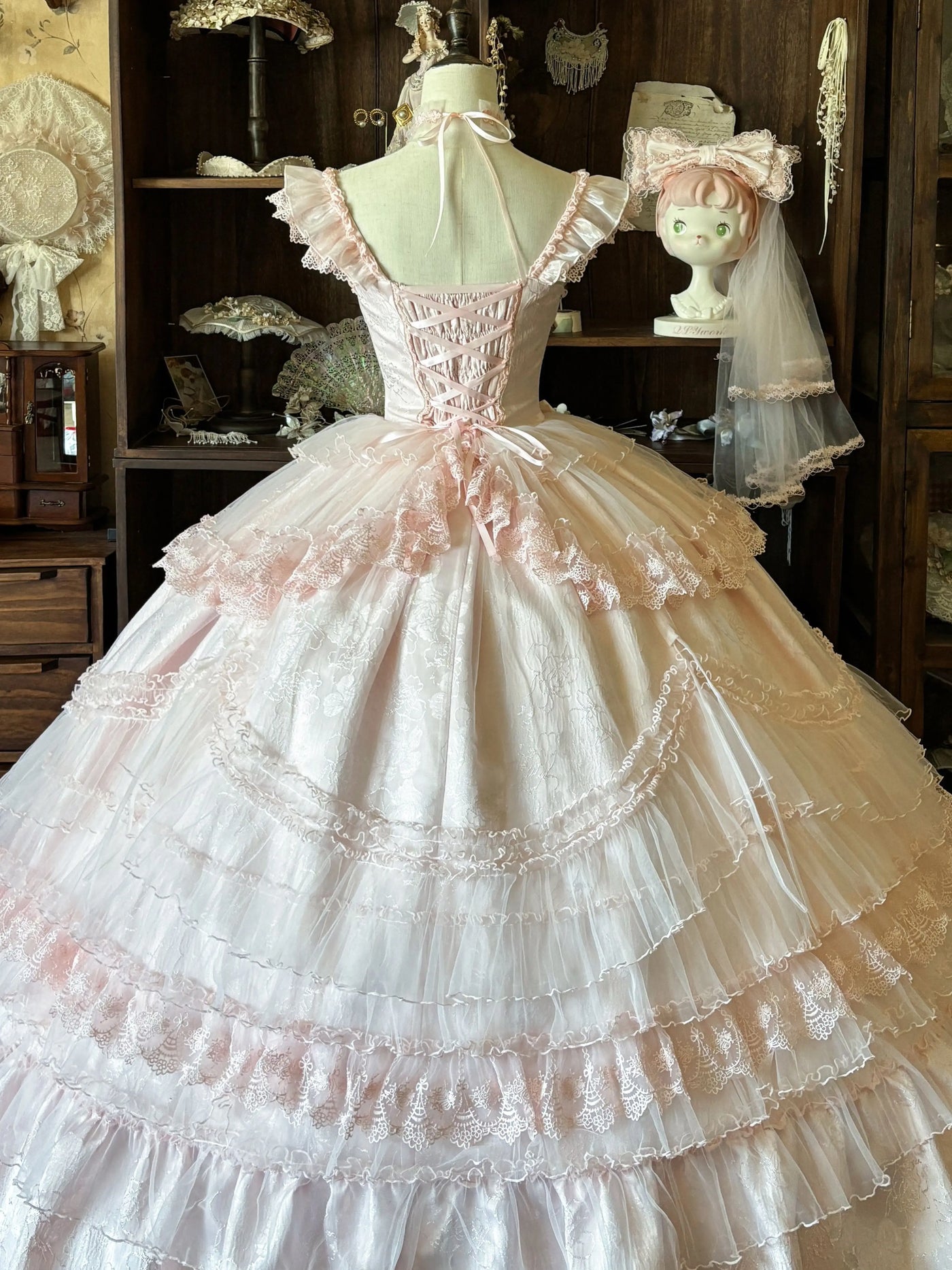 Emoji Dream - Cherry Blossom Oath Lolita Dress - Pink formal Lolita