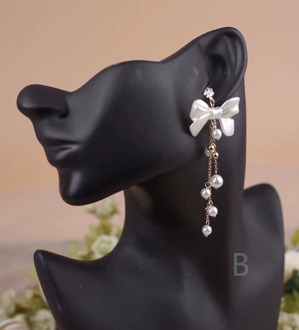 Rose of Sharon - Classic Lolita Artificial Pearl - Earrings with Rhinestone Earrings
