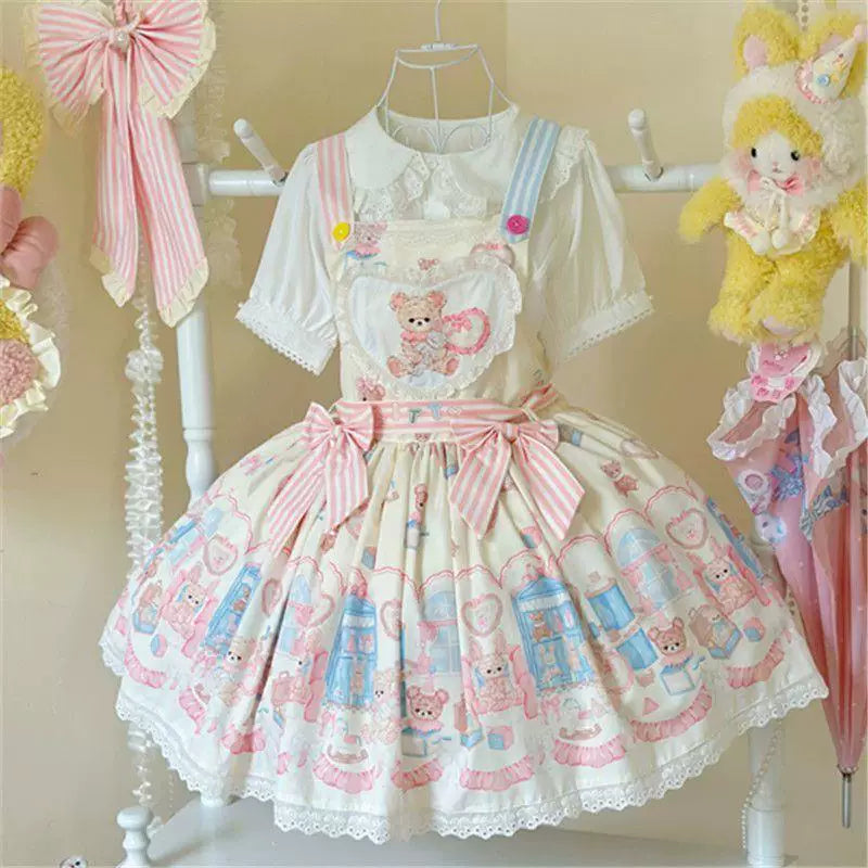 Sweetheart Dream Machine - Bear Toy House - Bear-Print JSK Dress