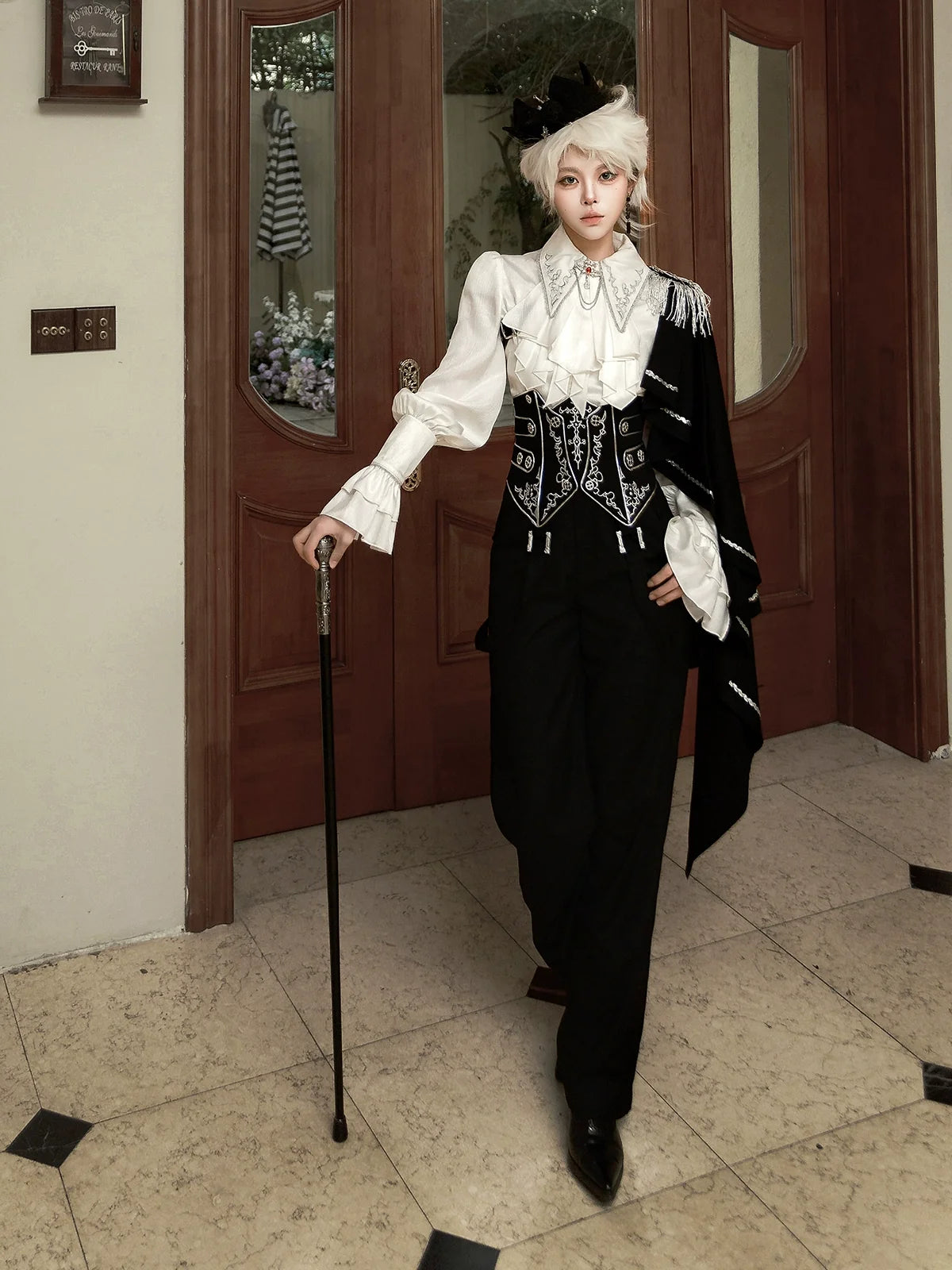 Your Princess - Ouji Lolita Pants Set - Detachable Jabot & Shawl Innerwear