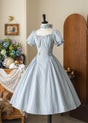 Robe bleu clair + ras du cou / S / En stock