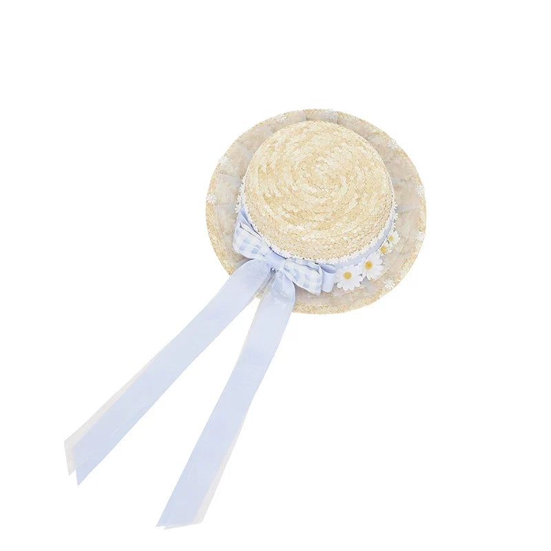 To Alice - Daisy Cake - Blue Plaid Sweet Lolita JSK Dress with Daisy-Trimmed Bows