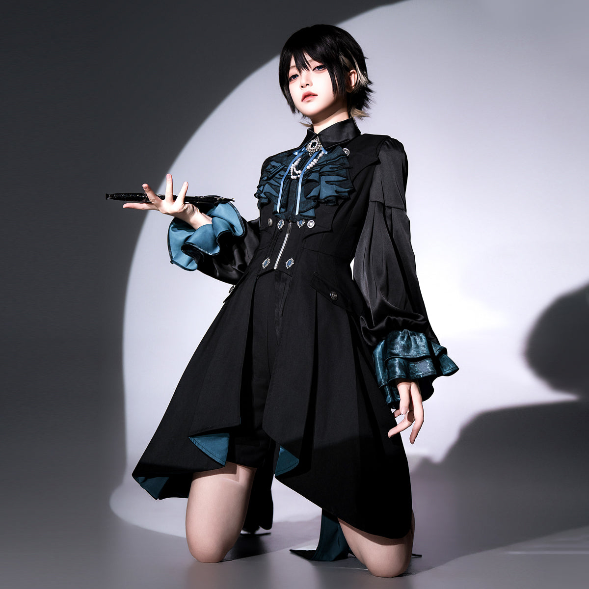 Designer's Gift - Mystique Melody - Ouji Lolita Irregular Shirt and Long Vest Set