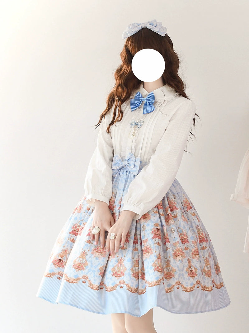 Strawberry Witch - Rose Garden Bunny - Daily Lolita Rose Bunny Printing OP JSK Dress Set