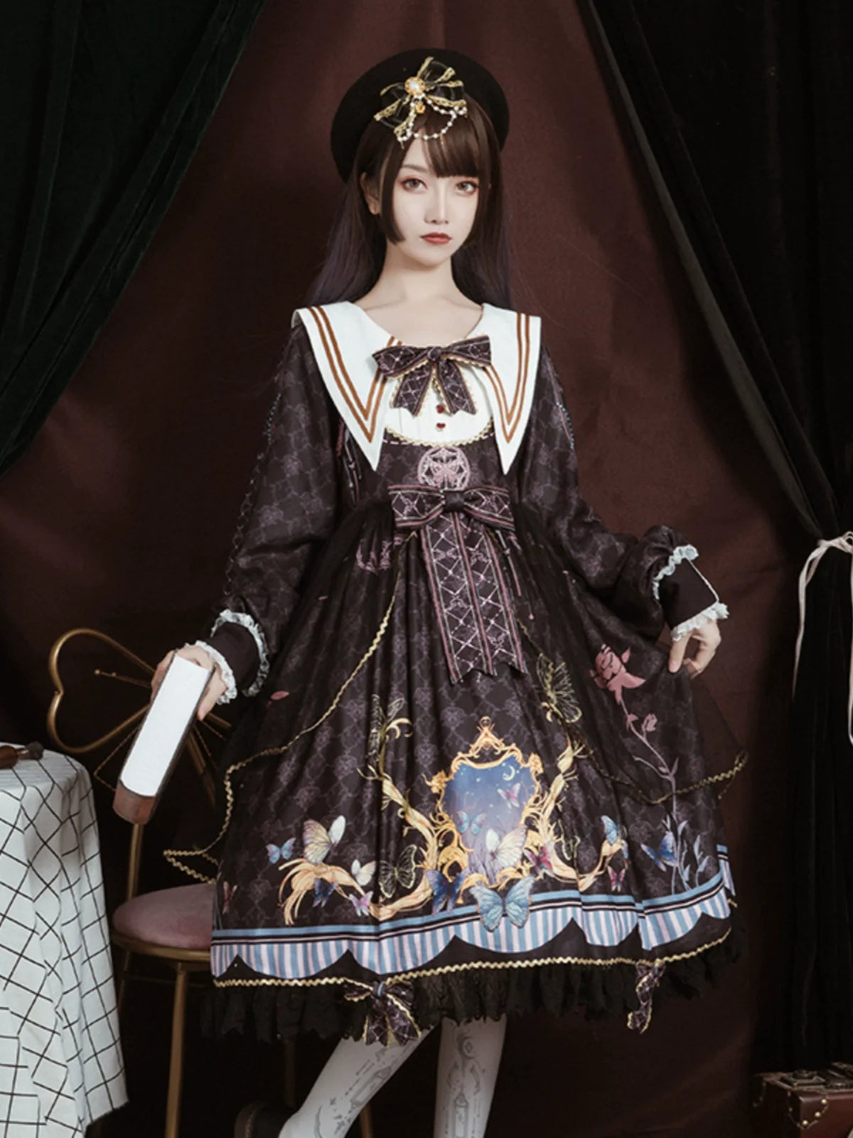 OCELOT - Classic Lolita OP Sailor Collar - Elegant Lolita Dress OP Dress