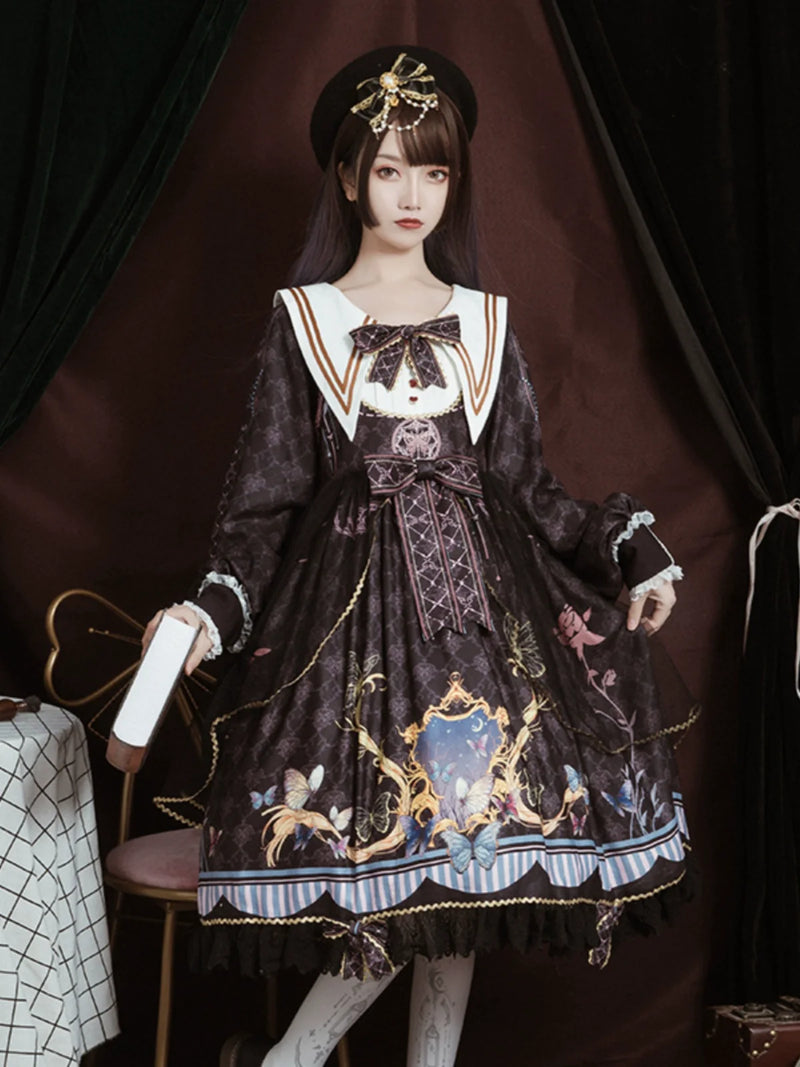 OCELOT - Classic Lolita OP Sailor Collar - Elegant Lolita Dress OP Dress