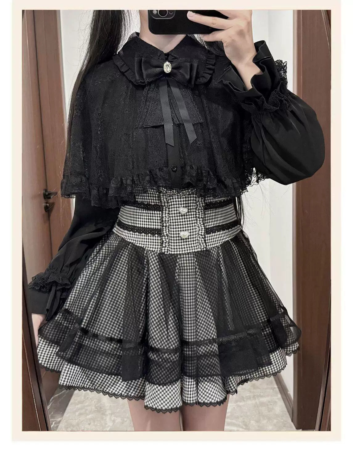 Sweetheart Dream Machine - Lace Cape Set - Two-Piece Lolita Set with Lace Cape Top