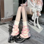 Pink-white stripes (without pom-pom) 53cm--includes includes anti-slip elastic band / One Size