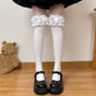 Over-the-knee socks, white / One Size