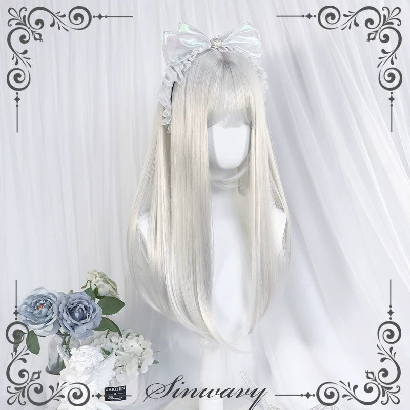 Sinwavy pearl silver-white long straight wig - view 3