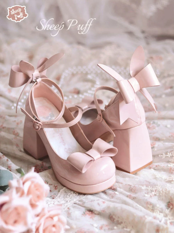 Sheep Puff Miss Bunny Lolita Heels shoes featuring cute bunny and sheep puff details in a stylish, feminine design.