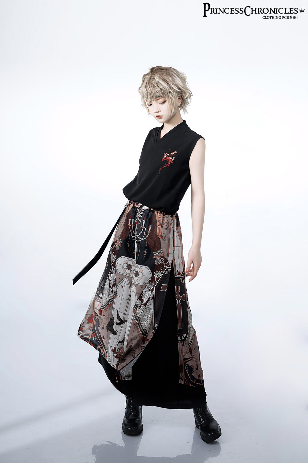 Princess Chronicles - Night Instructions - Chinese Style Printed Loose Trousers