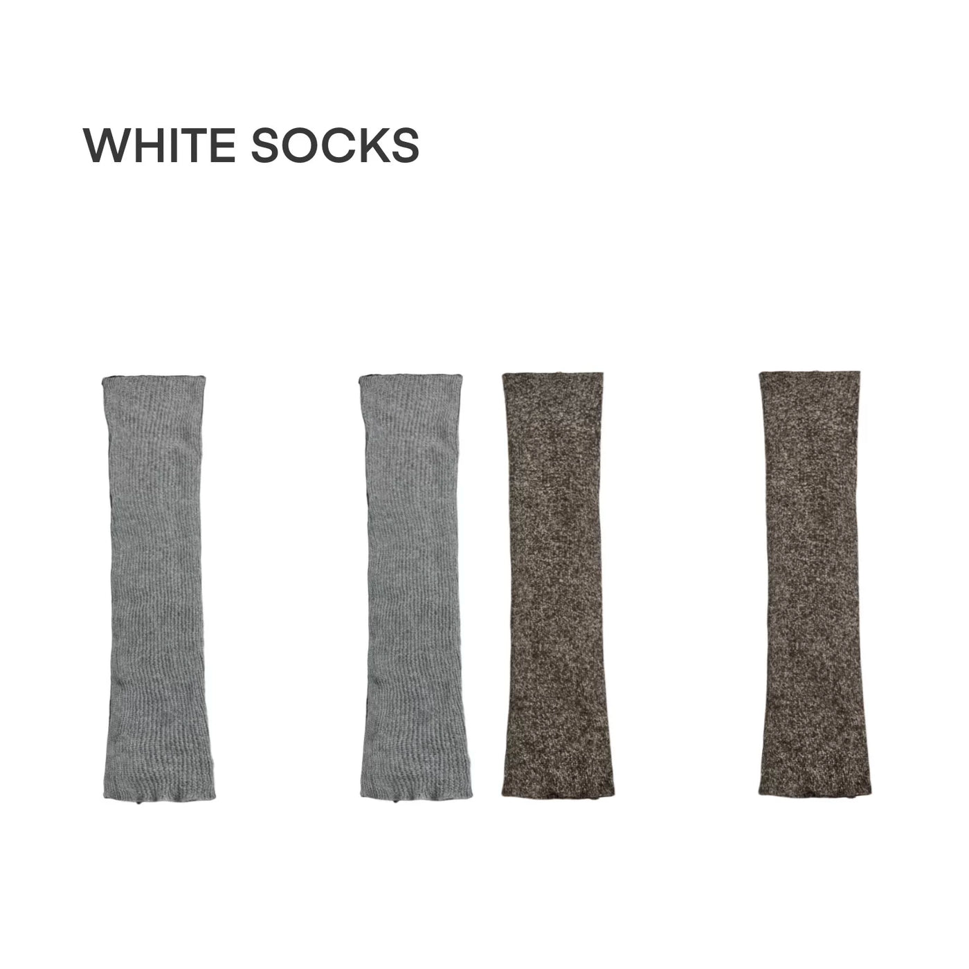White Socks - Flecked Knit - 70 cm Slouch Leg Warmers with Gathered Folds