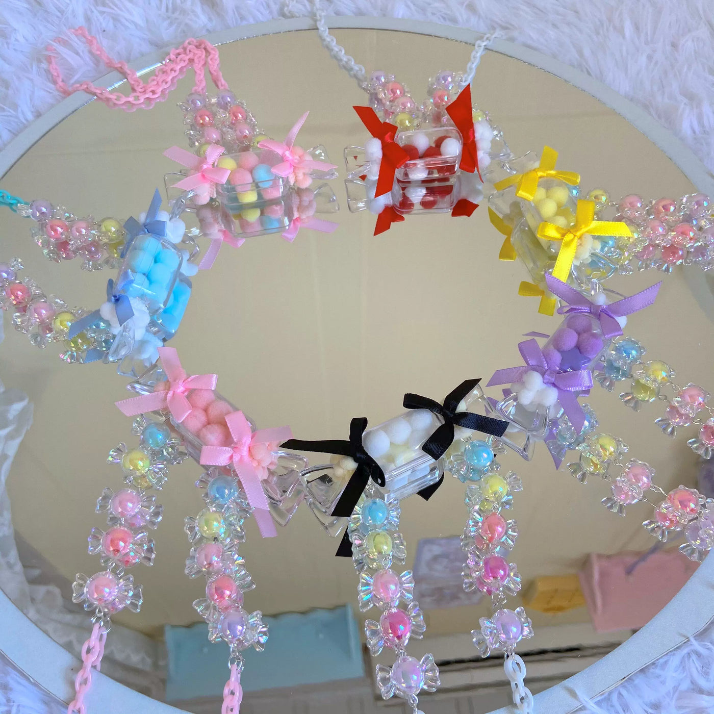 Bear doll - Candy Charms - Beaded Necklace with Candy-Style Charms