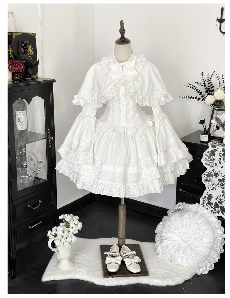 AerialCat - Praying Snowfall - Old School Lolita Skirt Suit Cape Princess Sleeve Shirt