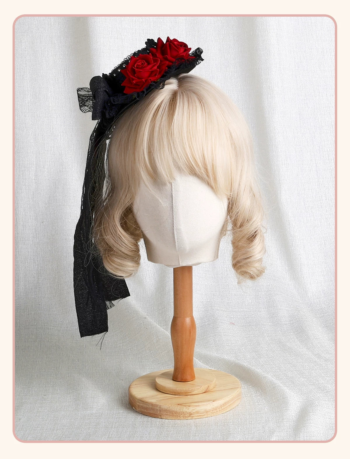 Stardust Rose - Rose Covenant - Lolita Accessories with Red Roses and Black Lace