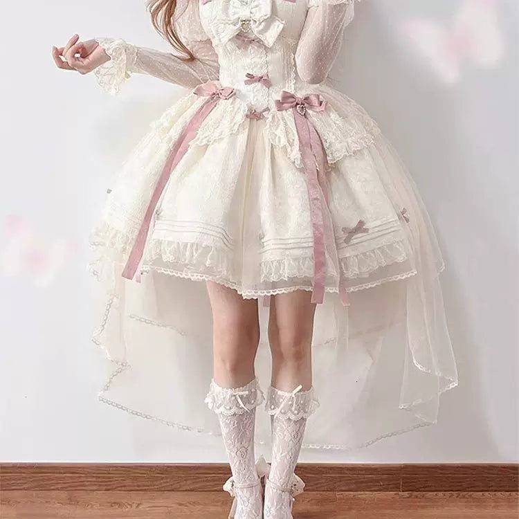 Sweetheart Dream Machine - Moonlight Ballet - Boned JSK Dress Set with a Tail Veil