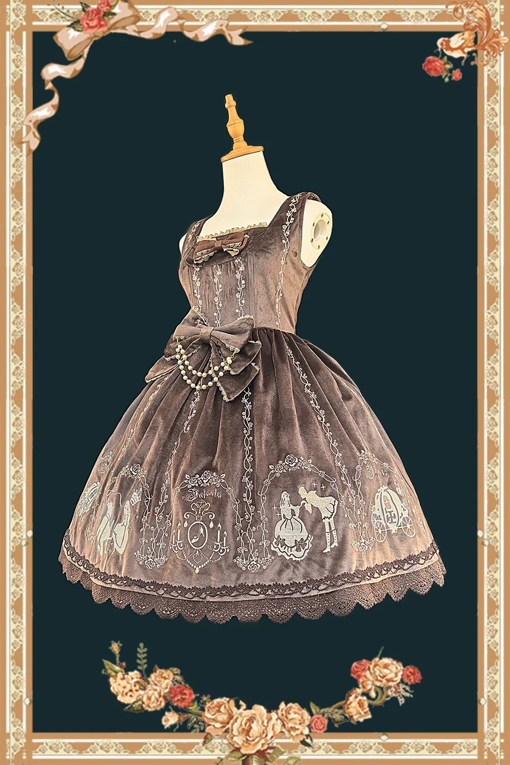 Infanta - Cinderella - Velvet Classic Lolita JSK Dress, Princess Embroidery
