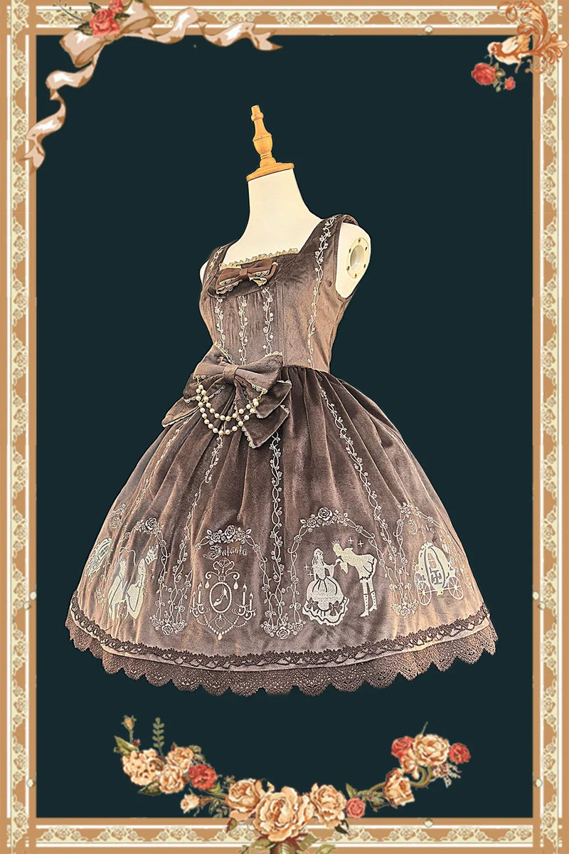 Infanta - Cinderella - Velvet Classic Lolita JSK Dress, Princess Embroidery