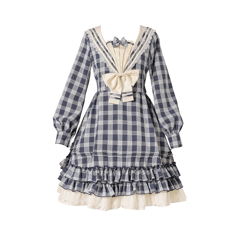 Strawberry Witch - Tartan Sailor Lolita OP Dress - OP Dress