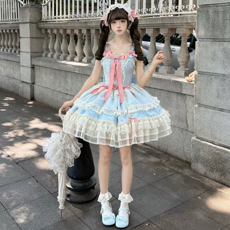 Hanguliang Satin Heart Knot Ballet JSK Dress