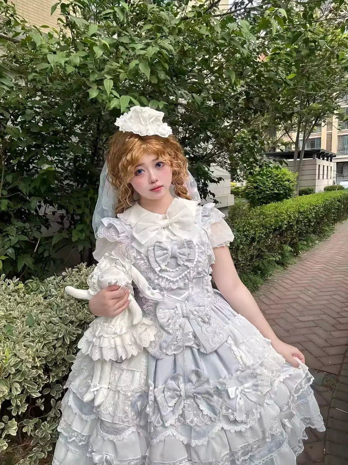 Sweetheart Dream Machine - Milky Puff - Cotton Inner Layer with a Lace-Trimmed Peter Pan Collar