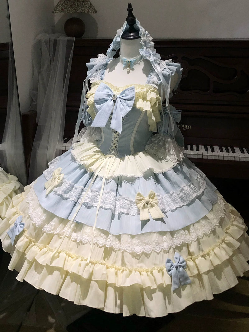 HeySugar HeyDou - Ice Blue Milk Glow - Sweet Lolita JSK full set