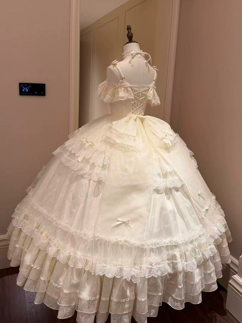 Emoji Dream - Romantic Formal Lolita Gown - Off-shoulder one-piece