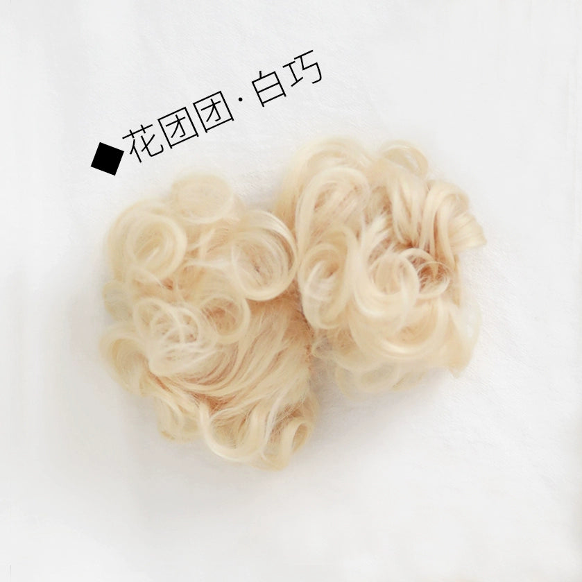 Spot MONKEEP Monkey Bajia Small Q Pie Double Ponytail Dough Tweet Tiger Clip Highlights Dyeing Top Bangs Hair Piece Wig