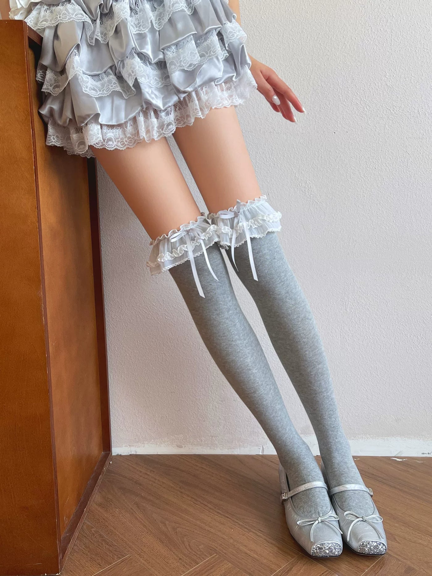 Sock Noble - Ballet Lace - Thigh-High Socks with Layered Lace Trim