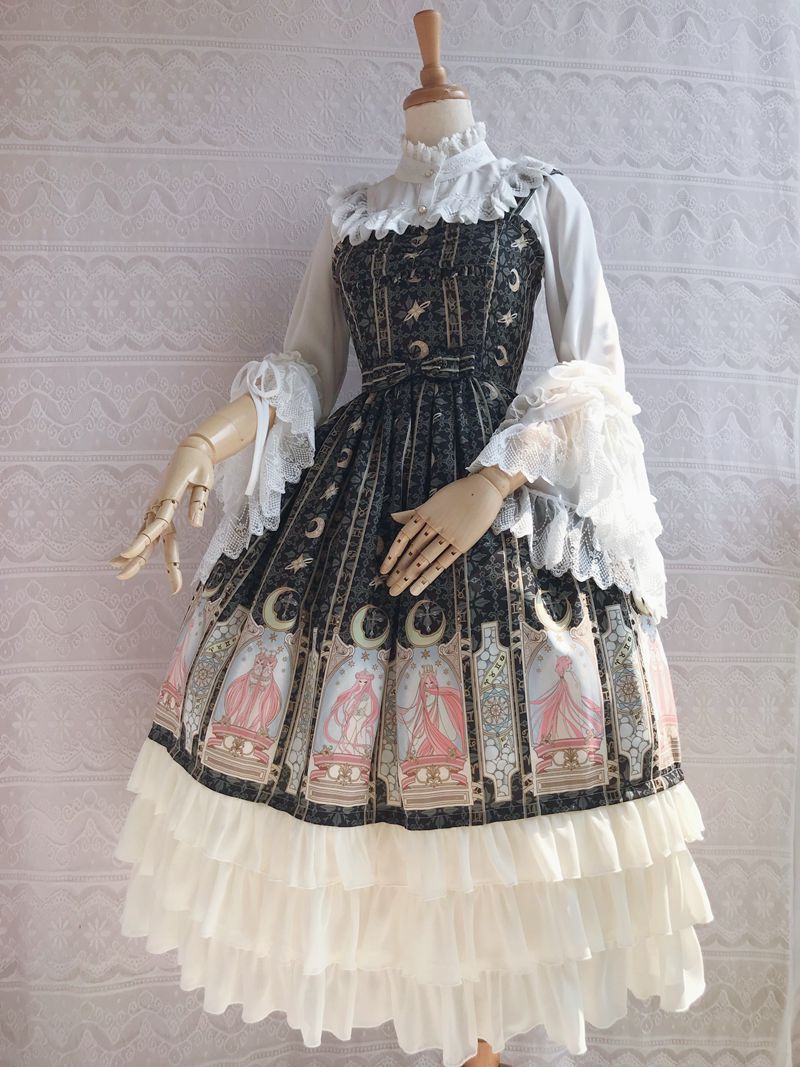 Yilia - Constellation Printing Chiffon - Lolita JSK Dress JSK Dress