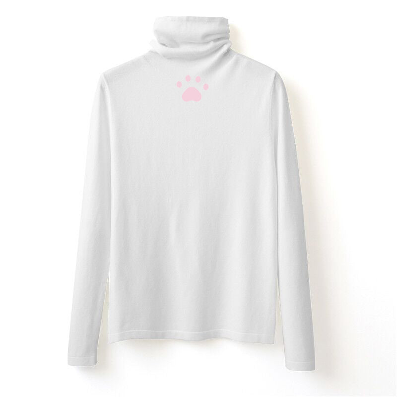 White long-sleeve innerwear with a pink cat-paw motif from the Cat Planet design
