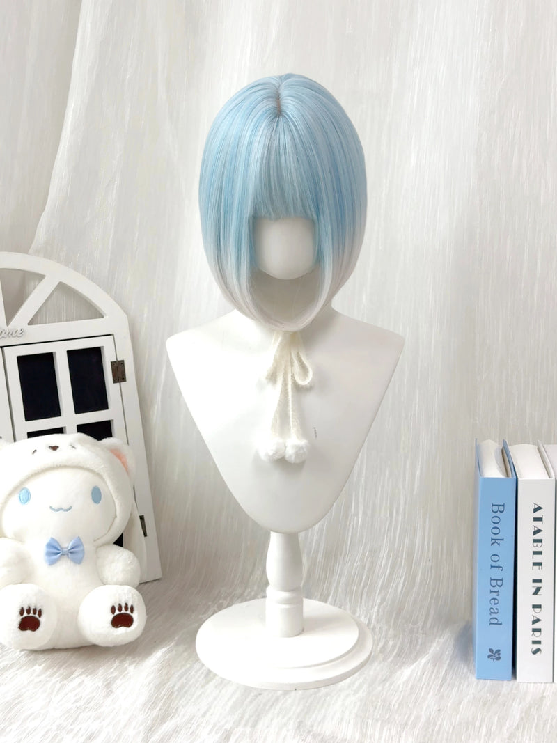 Kunkun Fish Sea Salt Dream blue-white twin-tail wig - view 4