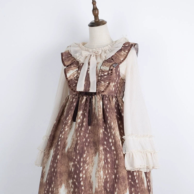 Sakurada Fawn - Plus Size Lolita Blouse Cheese - Chocolate Long Sleeve Innerwear
