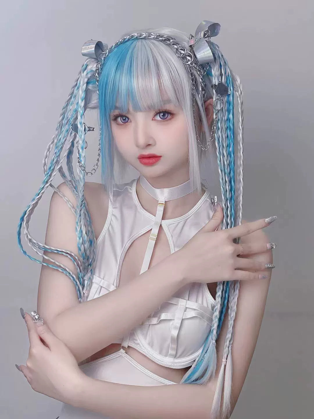 Spot MONKEEP Monkey Bajia, Mechanical Warfighter CYBERAngel Science Fiction Straight Shattered Highlights Tiger Clip Original Wig