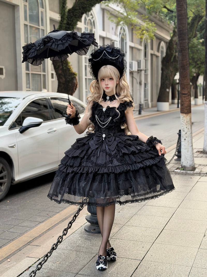 Miaolin Original - Rose Oath - Sweet lolita JSK dress with lace