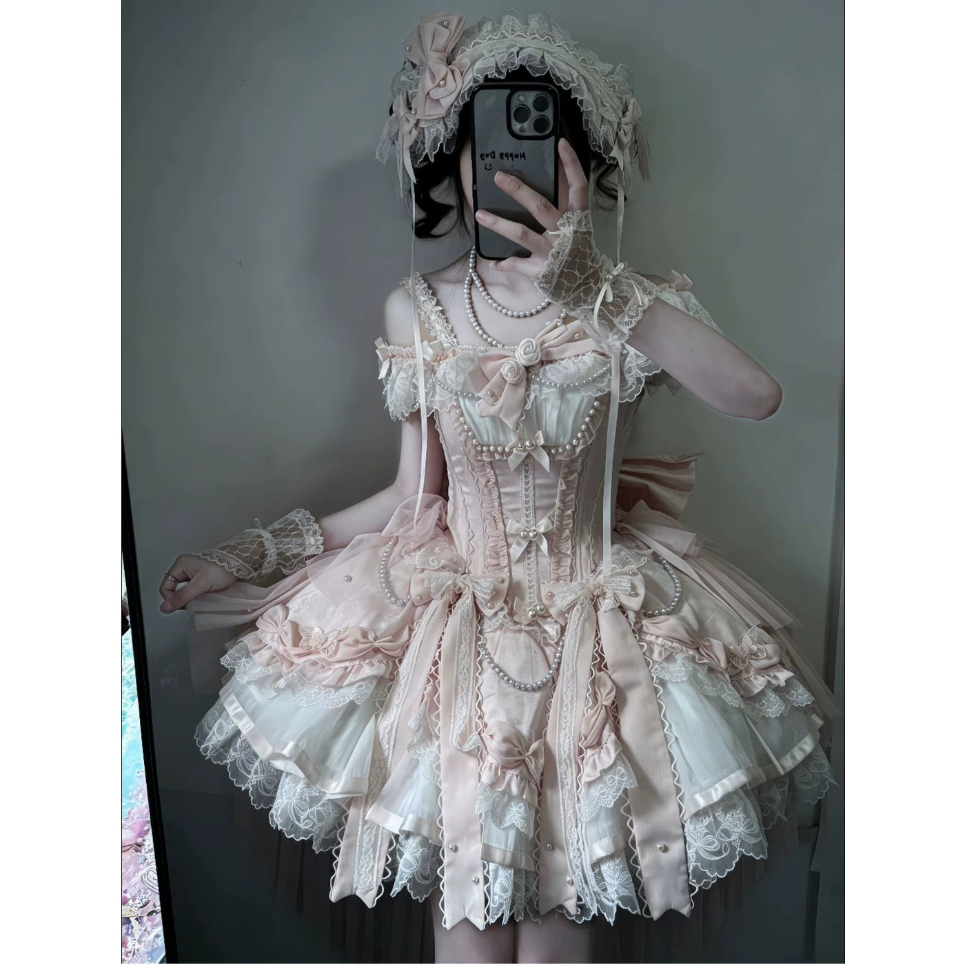 Creamy - Ballet Princess - Pink Lolita Dress with a Trailing Hem