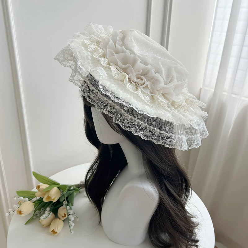 With PUJI - Wind Swept Roses - Classic Lolita Rose Printed Dress Set, Petal Hem detail view 14