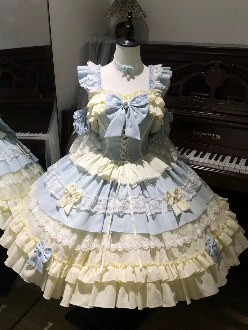 HeySugar HeyDou - Ice Blue Milk Glow - Sweet Lolita JSK full set