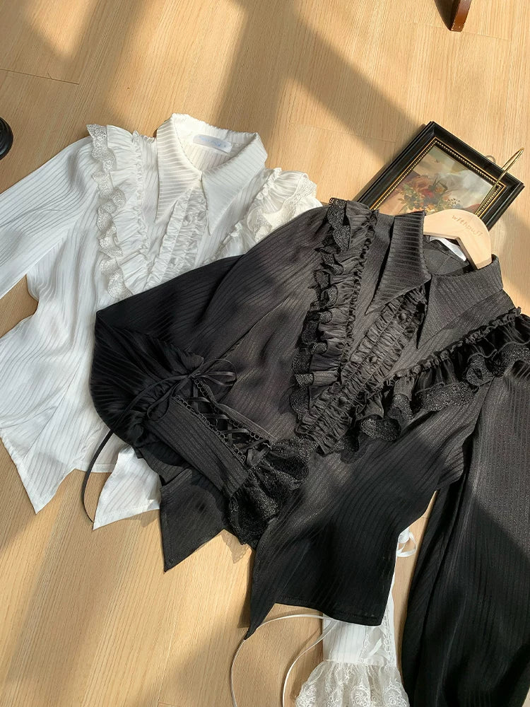 With PUJI - Charlotte - Gothic Lolita Blouse detail view 4