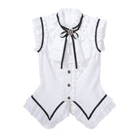 Jinmu Lolita - Miss Black Cat - Ensemble jupe Lolita de soubrette gothique avec haut à volants - Uniquement les meilleurs / S