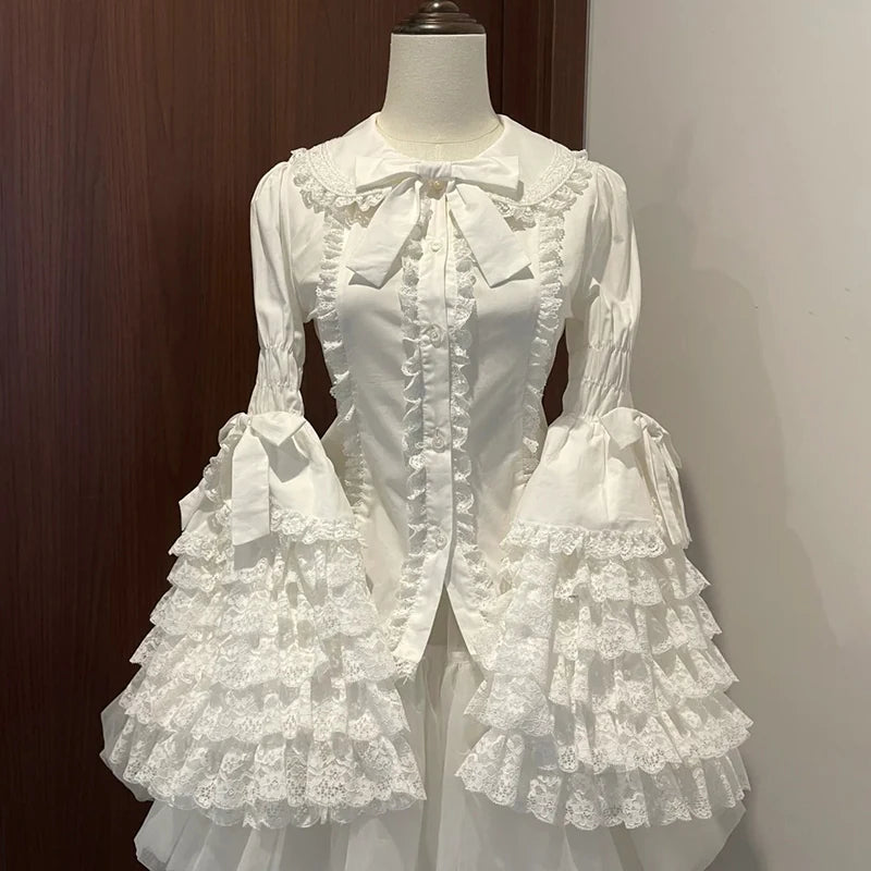 Yueele - Doll Lace Hime Sleeve - Plus-Size Lolita Outfit Set - detail view 7