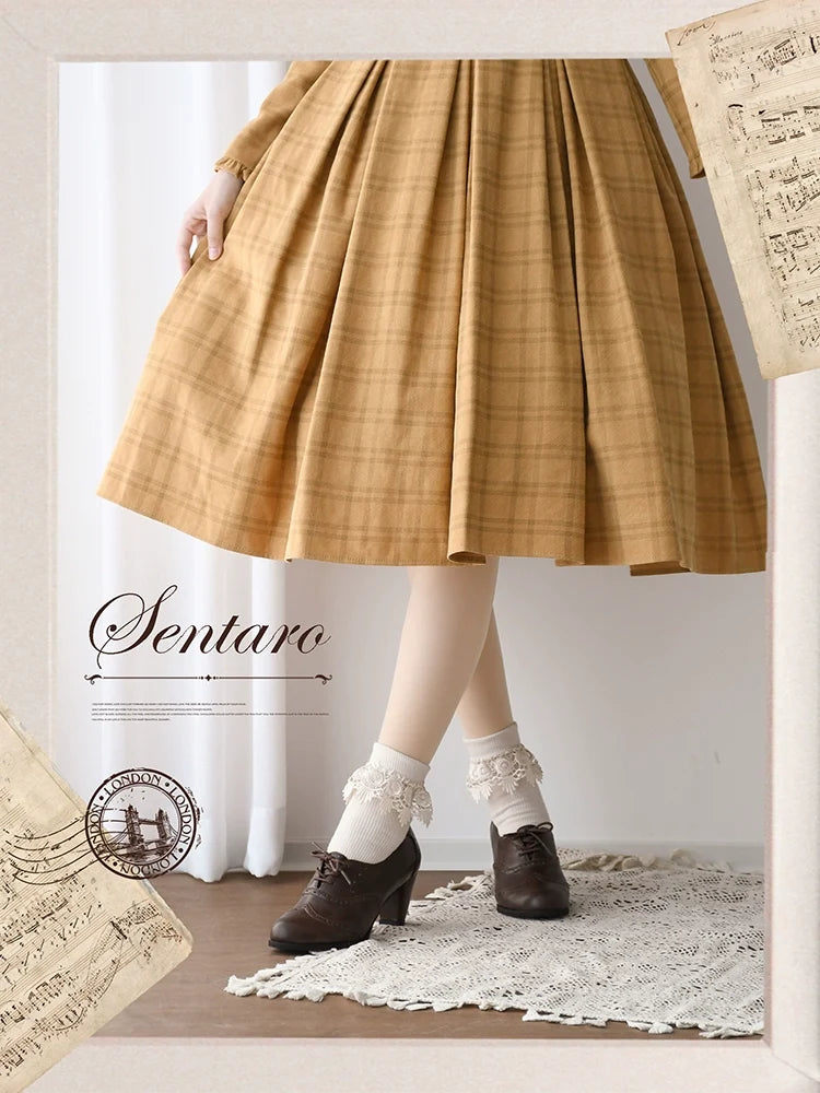 Sentaro - Retro Lolita Heel Shoes Handmade - Perforated Strap Leather Shoes Shoes
