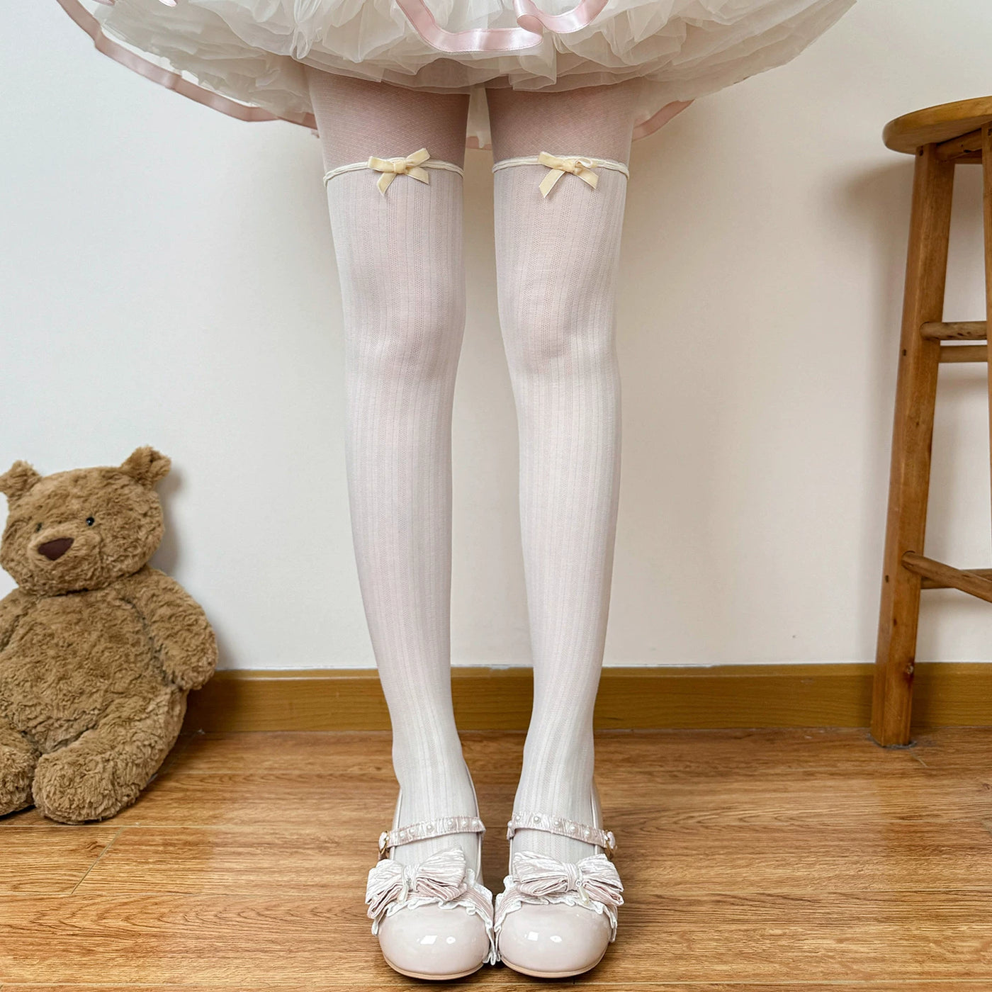 Chubby Bear Tales - Ballet Bow Collection - Tights with Decorative Bow and Motif Variations