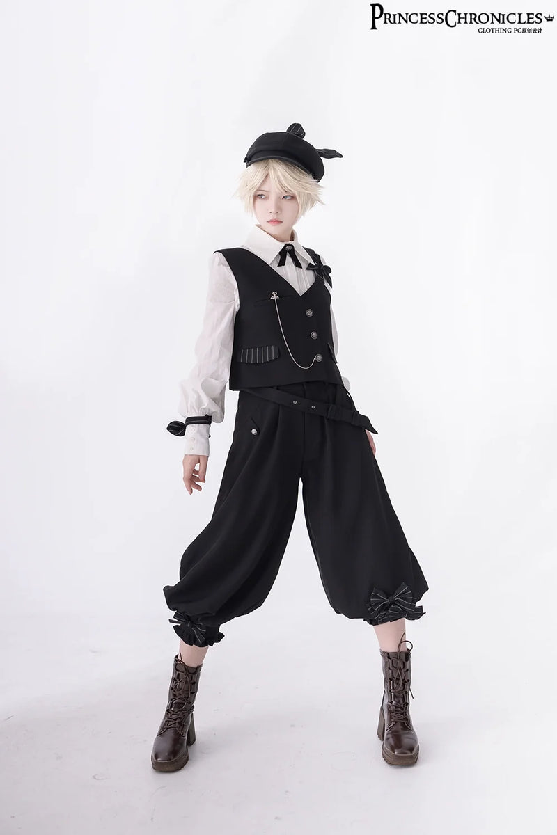 Princess Chronicles - Secret Morning News - Vintage Ouji Lolita Vest Blouse Bloomers