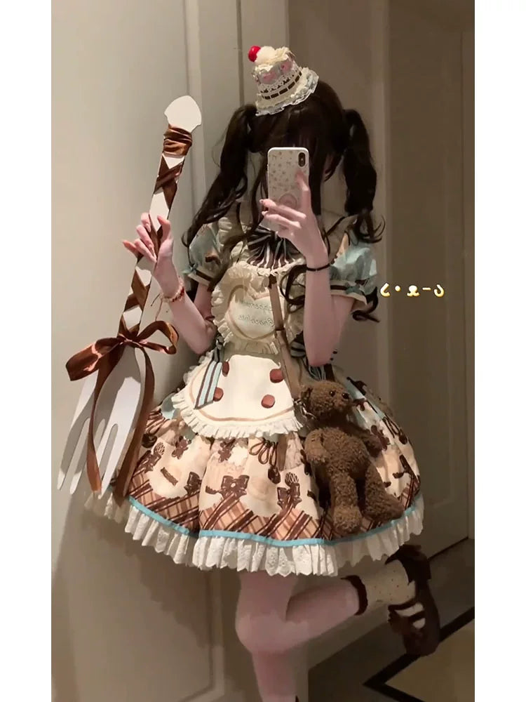 White Sugar Girl - Sweet Lolita Confectionery OP Dress - One-piece