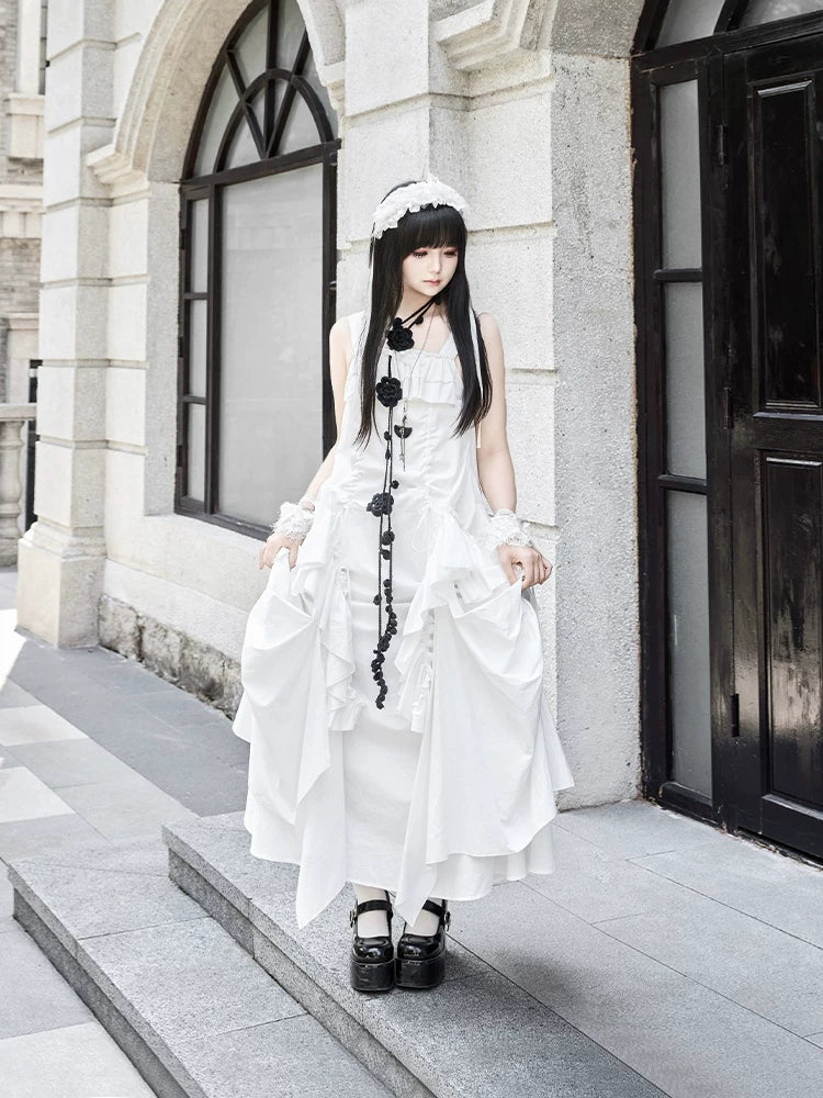 With PUJI - Dream - Lolita OP Dress, Adjustable Straps & Pockets detail view 3