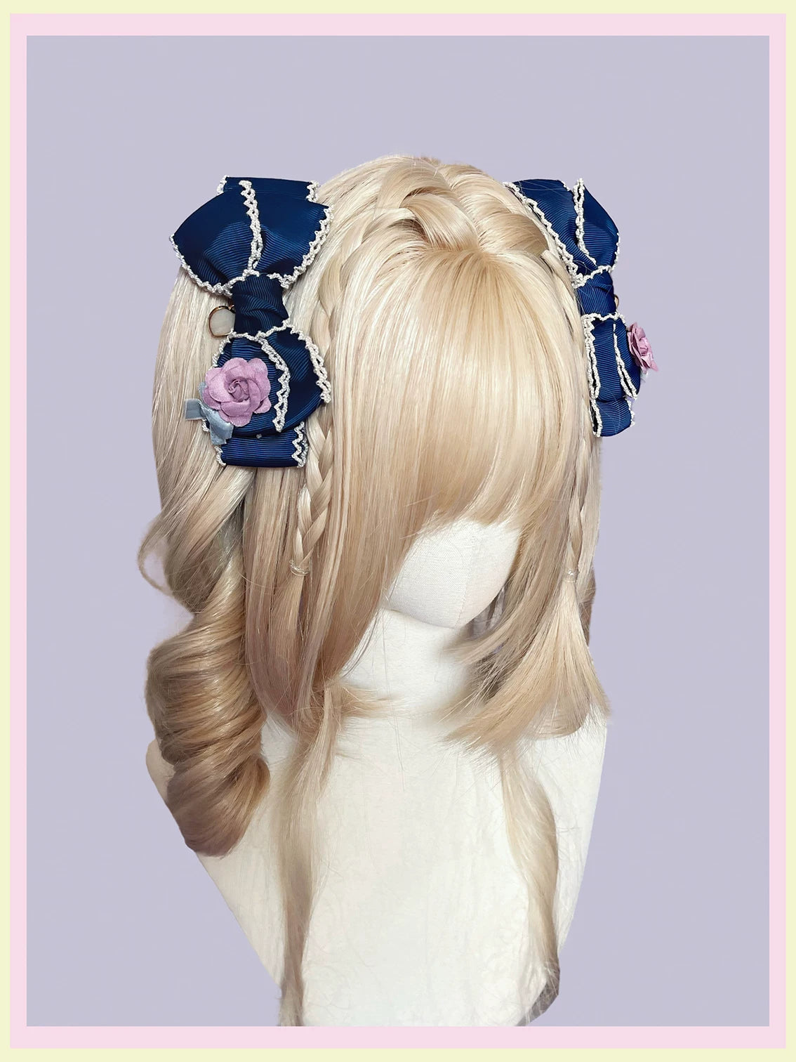 RichLolita - Spring Flowers - JSK Suspender Dress with Floral Print and Navy-Edged Frills
