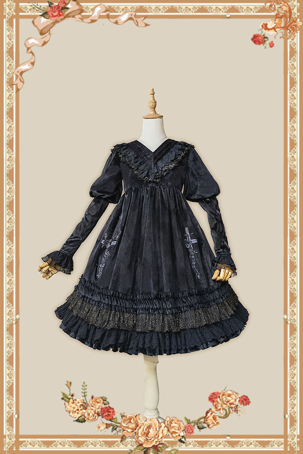 Holy Fruit Estate - Gothic Lolita OP Dress Multicolors S black OP