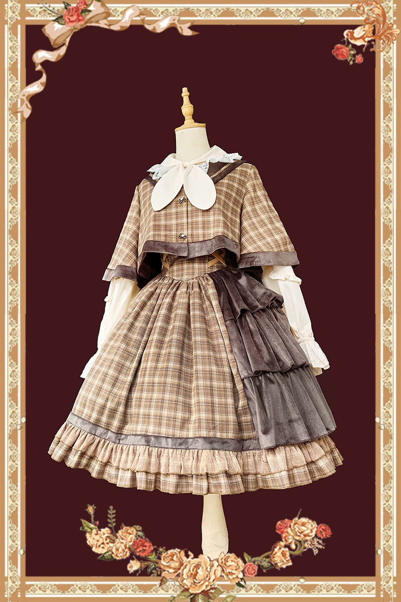 Infanta - Dawn Melody - Plaid Suspender Skirt & Cape